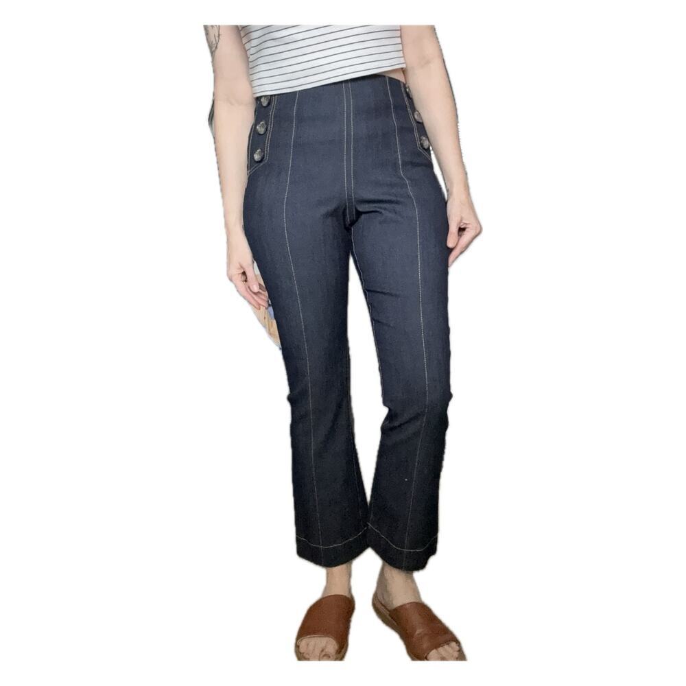 Cinq a Sept NWT Indigo Wash Sailor Seam Stretch Crop Jeans Size 8